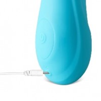 Vibrating & Sucking Vibrator with Tongue, 12-Speed, Medical Grade Silicone, Waterproof, Rechargeable, LIGHT BLUE